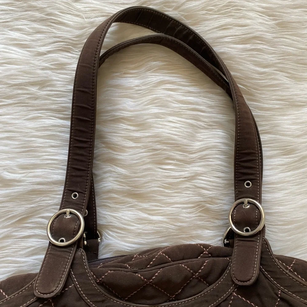 Vera Bradley Espresso Brown Quilted Oh Baby Diaper Bag Purse